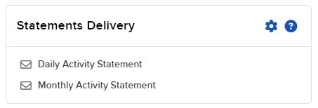 Image of the statements delivery panel in Portal. 